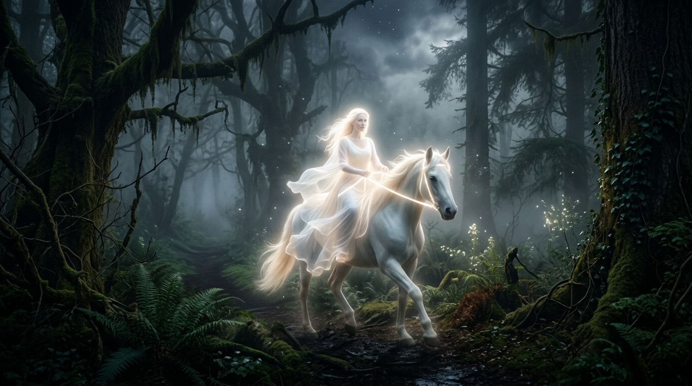 Ilustracja legendy o Białej Damie z dotychczasowej strony